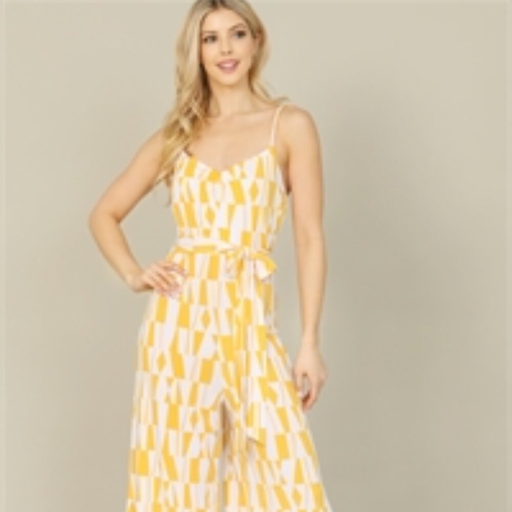 ***NEW ARRIVAL*** NWOT!  YELLOW WHITE SPAGHETTI JUMPSUIT